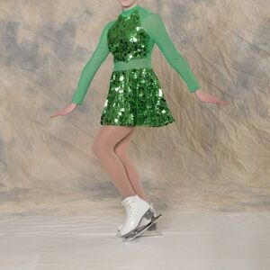Revolution Emerald Green Sequin Performance Dress